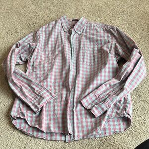 J. Crew Pink and Green Plaid Shirt